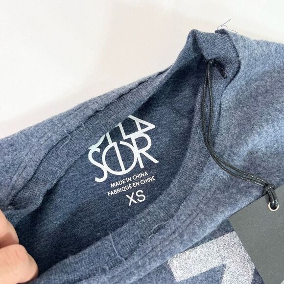 Chaser Sweatshirt Womens XS Gray Lazy Sunday Graphic Long Sleeve Pullover new - Picture 3 of 10